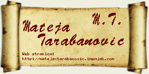 Mateja Tarabanović vizit kartica